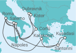 Itinerario del Crucero Italia, Grecia, Turquía, Croacia, Montenegro - Princess Cruises