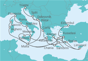 Itinerario del Crucero Grecia, Italia, Malta, Turquía, Francia, Montenegro, Croacia, Chipre - Princess Cruises