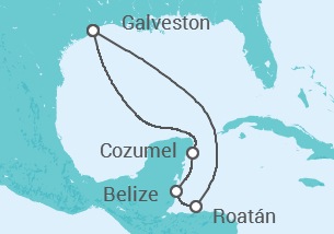 Itinerario del Crucero Honduras, Belice, México - Carnival