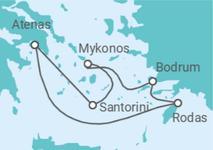 Itinerario del Crucero Resplandor de la Isla Griega - Virgin Voyages