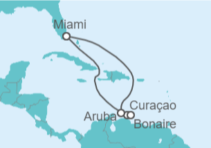Itinerario del Crucero Curaçao, Bonaire, San Eustaquio y Saba, Aruba - Carnival