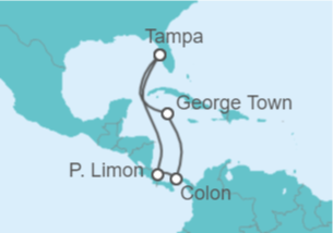 Itinerario del Crucero Costa Rica, Panamá, Islas Caimán - Carnival