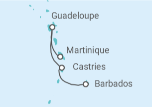 Itinerario del Crucero Guadalupe, Santa Lucía - MSC Cruceros