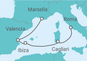 Itinerario del Crucero España, Italia - MSC Cruceros