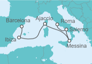 Itinerario del Crucero España, Francia, Italia - Cunard