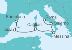 Itinerario del Crucero España, Italia - Cunard