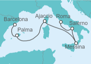 Itinerario del Crucero España, Francia, Italia - Cunard