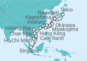 Itinerario del Crucero Vietnam, China, Taiwán, Japón - Princess Cruises