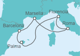 Itinerario del Crucero Francia, España, Italia - Royal Caribbean