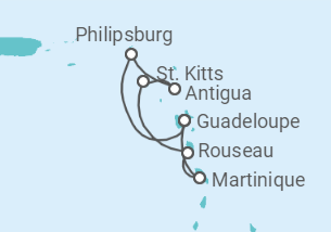 Itinerario del Crucero Saint Maarten, Antigua Y Barbuda, San Cristóbal Y Nieves, Martinica - MSC Cruceros