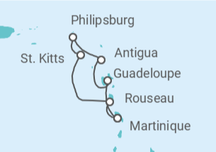 Itinerario del Crucero Guadalupe, Antigua Y Barbuda, Saint Maarten, San Cristóbal Y Nieves - MSC Cruceros