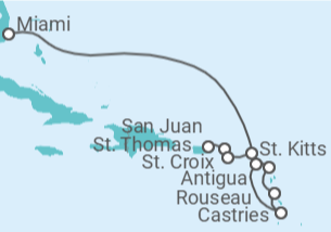 Itinerario del Crucero Islas Vírgenes - Eeuu, Saint Maarten, Antigua Y Barbuda, Santa Lucía, San Cristóbal Y Nieves - Royal Caribbean