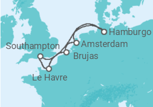 Itinerario del Crucero Bélgica, Holanda, Alemania, Reino Unido - MSC Cruceros