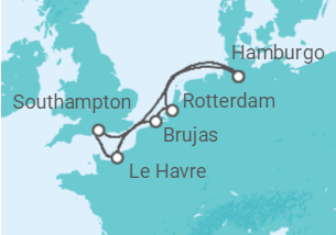Itinerario del Crucero Alemania, Reino Unido, Francia, Bélgica - MSC Cruceros