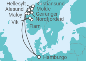 Itinerario del Crucero Noruega - Costa Cruceros