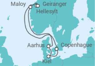Itinerario del Crucero Dinamarca, Noruega - Costa Cruceros
