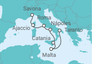 Itinerario del Crucero Malta, Italia, Francia - Costa Cruceros