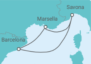 Itinerario del Crucero Italia, España - Costa Cruceros