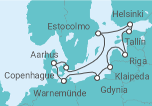 Itinerario del Crucero Polonia, Lituania, Letonia, Estonia, Finlandia, Suecia, Dinamarca - MSC Cruceros