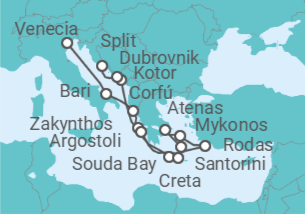 Itinerario del Crucero desde Venecia (Italia)  a Split (Croacia) - Costa Cruceros
