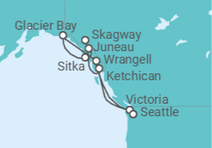 Itinerario del Crucero Alaska - Cunard