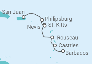 Itinerario del Crucero Santa Lucía, San Cristóbal Y Nieves, Saint Maarten - Azamara Club Cruises