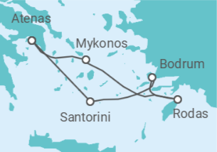 Itinerario del Crucero Islas Griegas y Mykonos con Noche a Bordo - Virgin Voyages