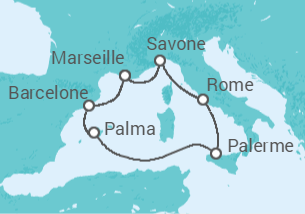 Itinerario del Crucero Vuelta al mundo - Costa Cruceros