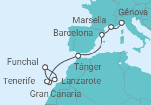 Itinerario del Crucero Islas Canarias - Costa Cruceros