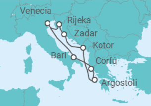 Itinerario del Crucero Italia, Grecia, Montenegro - Costa Cruceros