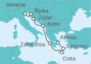 Itinerario del Crucero Grecia, Montenegro - Costa Cruceros