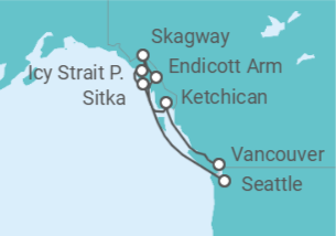 Itinerario del Crucero Alaska: De Seattle a Vancouver - Virgin Voyages
