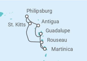 Itinerario del Crucero Guadalupe, Antigua Y Barbuda, Saint Maarten, San Cristóbal Y Nieves - MSC Cruceros