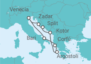 Itinerario del Crucero Italia, Grecia, Montenegro, Croacia - Costa Cruceros