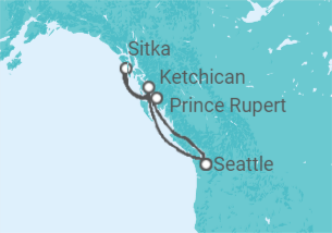 Itinerario del Crucero Alaska: Pasaje Interior y Fiordos Glaciares - Virgin Voyages