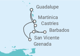 Itinerario del Crucero Guadalupe, Santa Lucía, Barbados, San Vicente e Islas Granadinas - MSC Cruceros