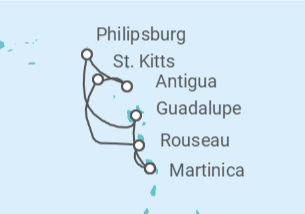 Itinerario del Crucero Saint Maarten, Antigua Y Barbuda, San Cristóbal Y Nieves, Martinica - MSC Cruceros