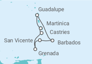 Itinerario del Crucero Guadalupe, Barbados, San Vicente e Islas Granadinas, Santa Lucía - MSC Cruceros