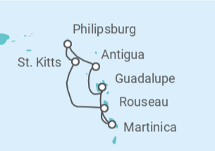 Itinerario del Crucero Antigua Y Barbuda, Saint Maarten, San Cristóbal Y Nieves, Martinica - MSC Cruceros