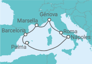 Itinerario del Crucero España, Italia, Francia - Costa Cruceros