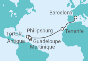 Itinerario del Crucero Guadalupe, Saint Maarten, Islas Vírgenes - Reino Unido, Antigua Y Barbuda, España - MSC Cruceros