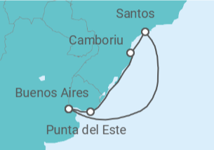 Itinerario del Crucero Uruguay, Argentina, Brasil - MSC Cruceros