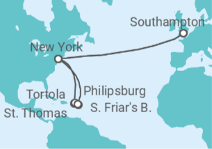 Itinerario del Crucero Estados Unidos (EE.UU.), Islas Vírgenes - Eeuu, Saint Maarten - Cunard