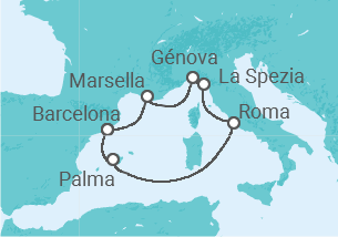 Itinerario del Crucero España, Francia, Italia - MSC Cruceros