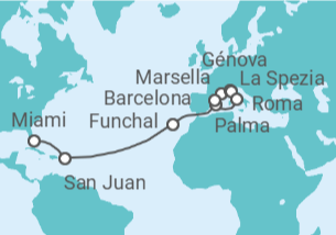 Itinerario del Crucero Italia, España, Portugal, Puerto Rico - MSC Cruceros