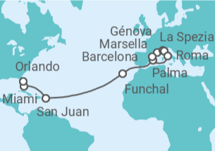 Itinerario del Crucero Italia, España, Portugal, Puerto Rico, Estados Unidos (EE.UU.) - MSC Cruceros