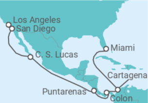 Itinerario del Crucero Estados Unidos (EE.UU.), México, Costa Rica, Panamá, Colombia - MSC Cruceros