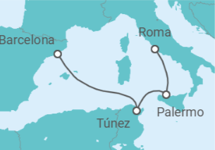 Itinerario del Crucero Túnez, Italia - Costa Cruceros