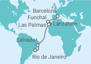 Itinerario del Crucero Portugal, España, Brasil - MSC Cruceros