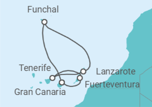 Itinerario del Crucero Islas Canarias - Costa Cruceros